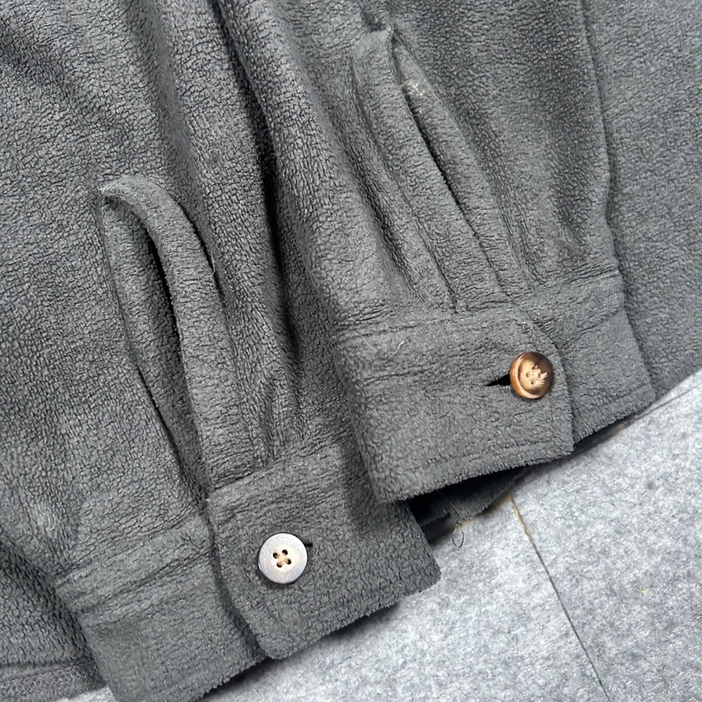 The North Face fleece buttoned jacket mens large Charcoal Grey outdoor hiking - Picture 8 of 16